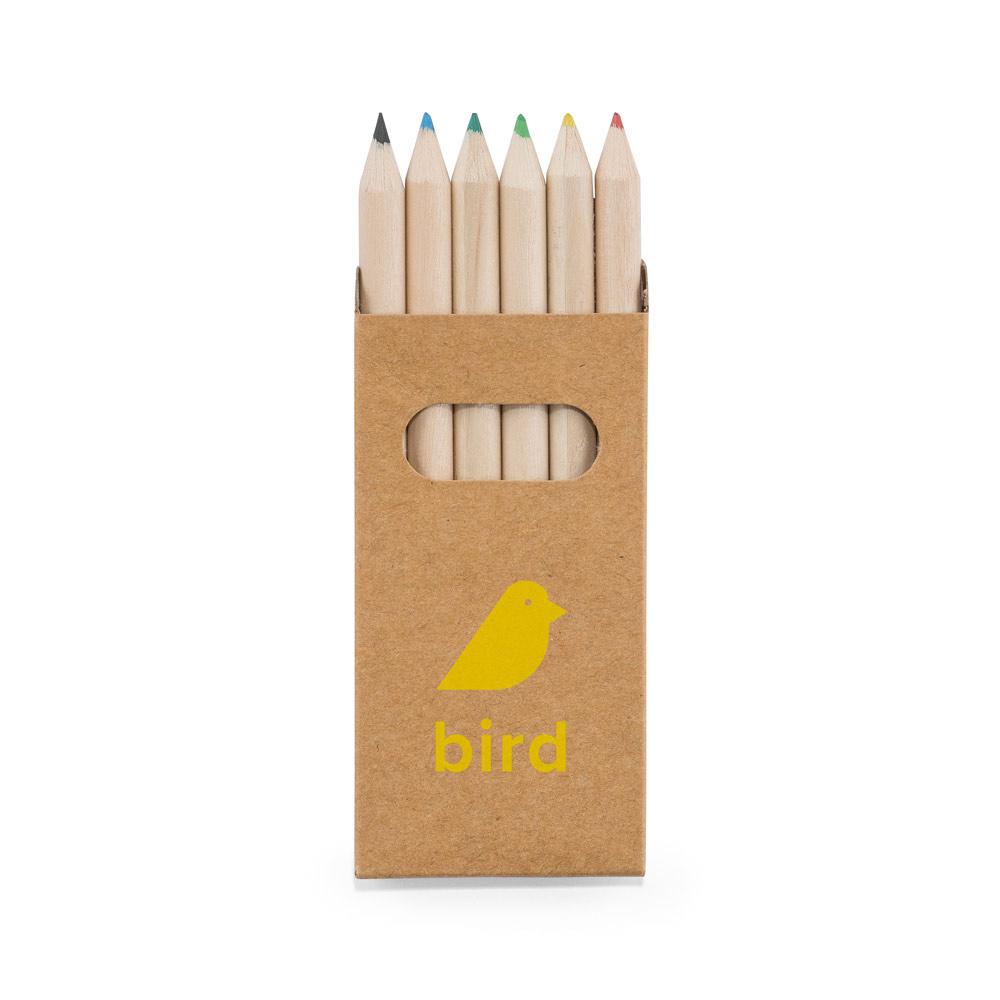 BIRD. Cutie cu 6 creioane colorate Natural