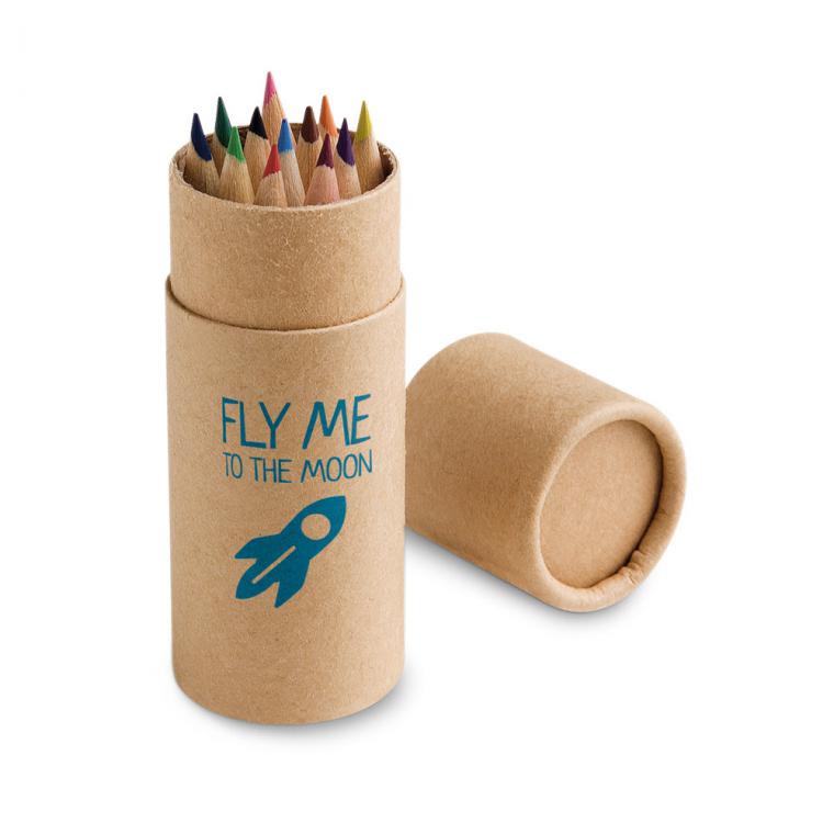 CYLINDER. Cutie 12 creioane colorate Natural