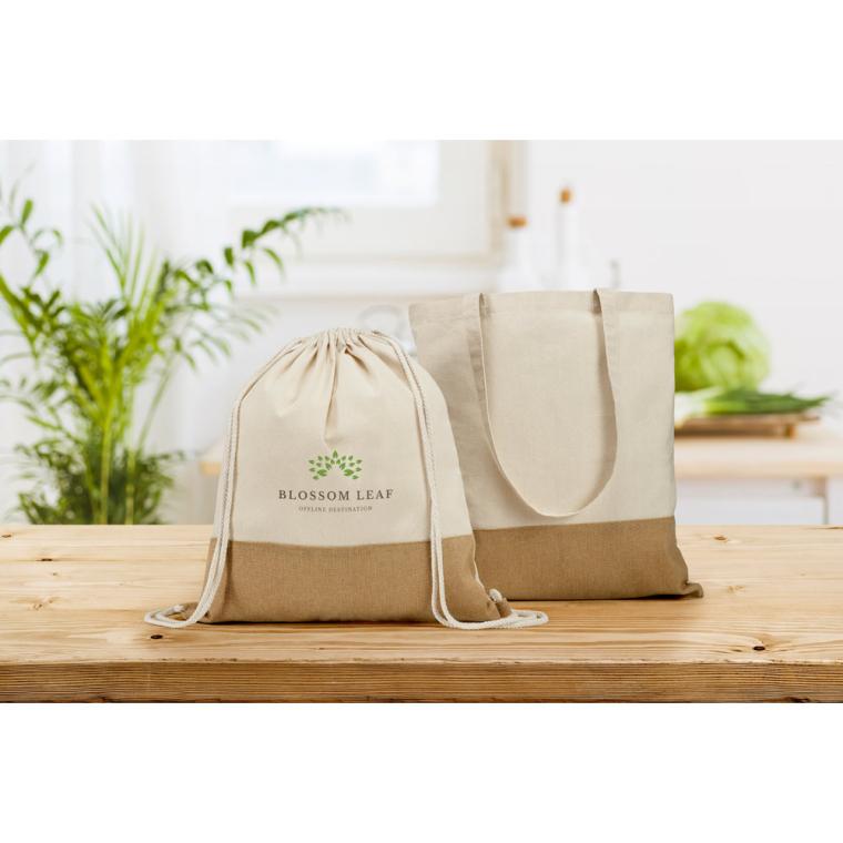 SABLON. Rucsac cu șnur 100% bumbac Natural