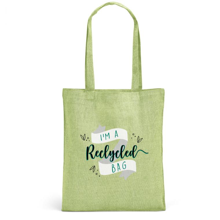 RYNEK. Geantă cu bumbac reciclat Verde deschis