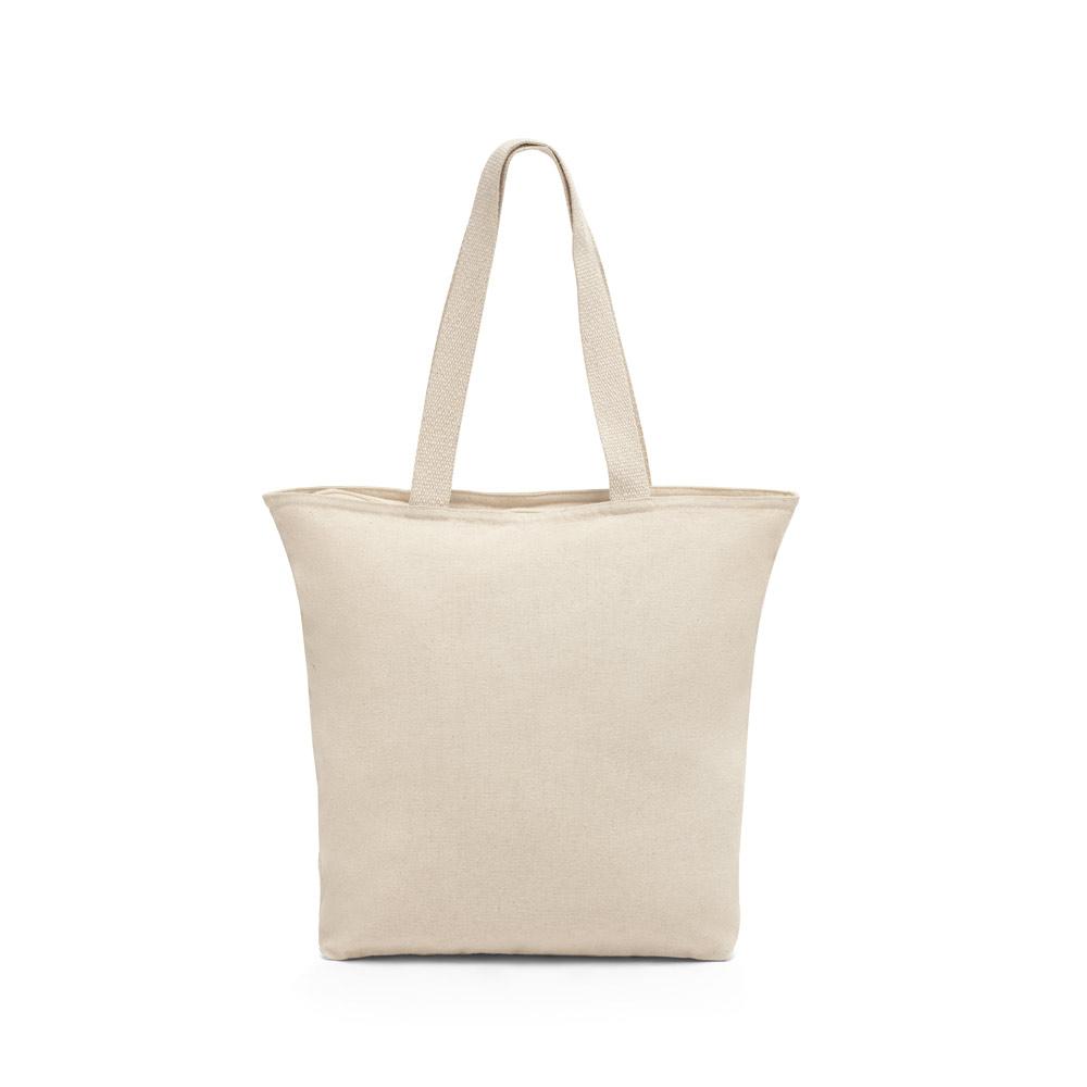 HACKNEY. Sacoșă din bumbac 100% cu fermoar Natural deschis