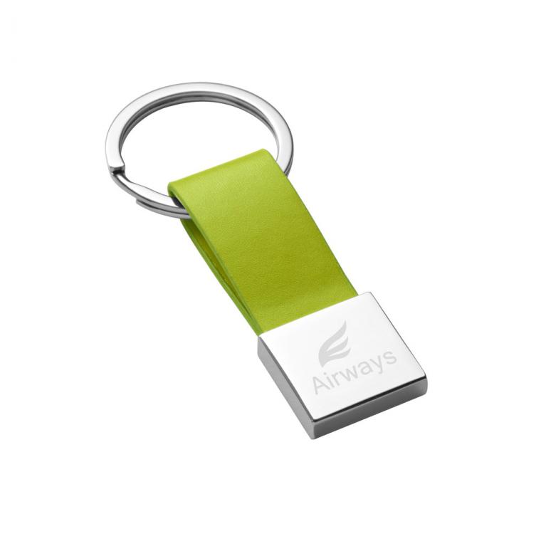 BUMPER. Breloc din metal și imitație de piele Verde deschis