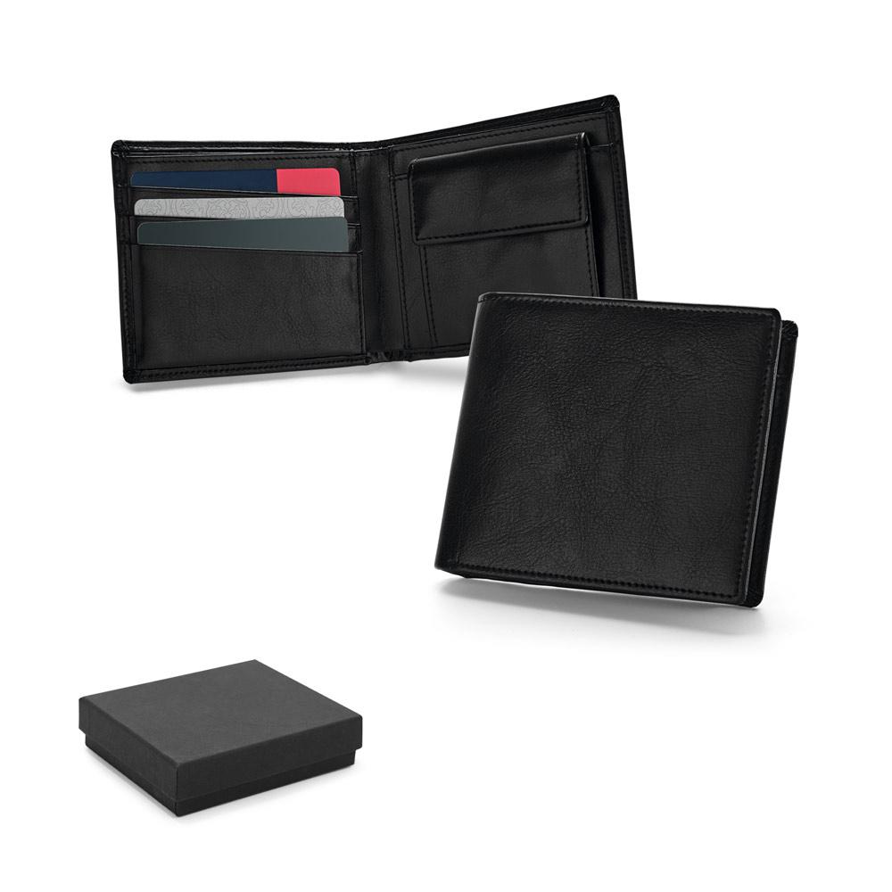 AFFLECK. Portofel din piele cu blocare RFID Negru