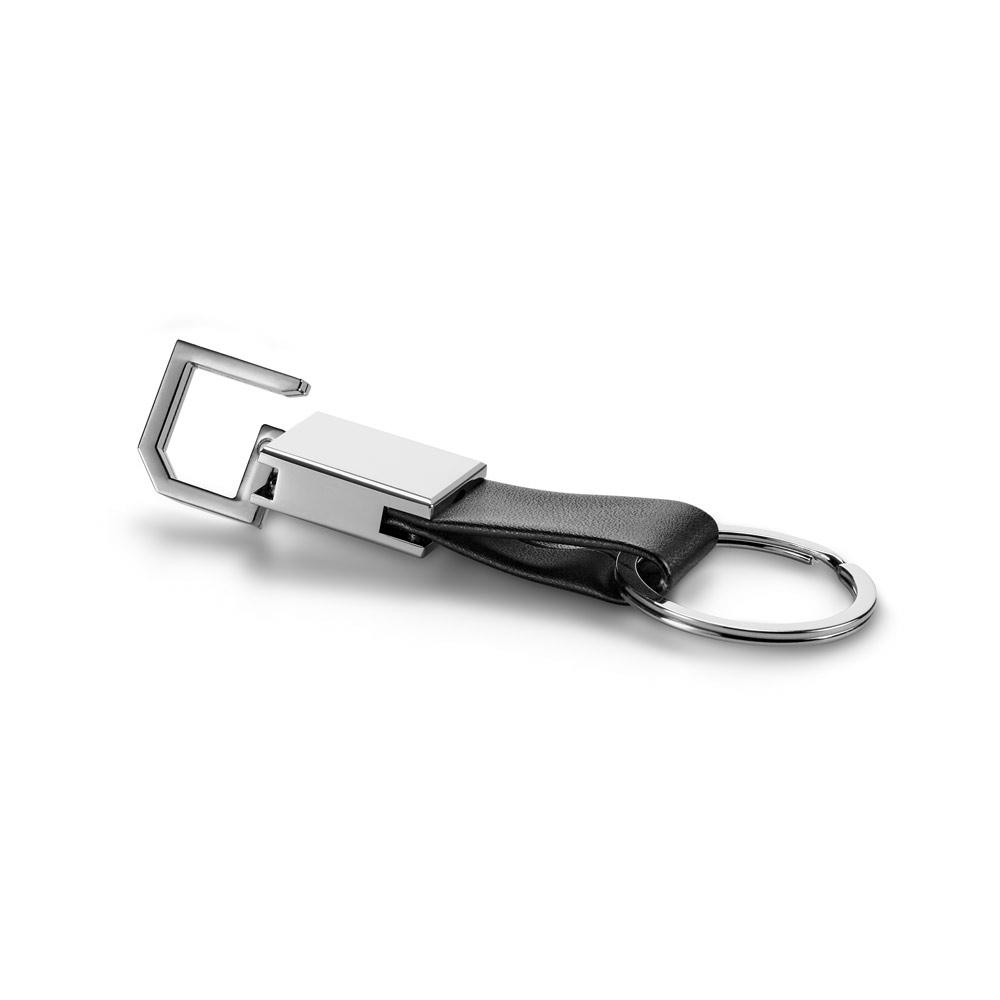 BOURCHIER. Breloc din metal și imitație de piele Negru