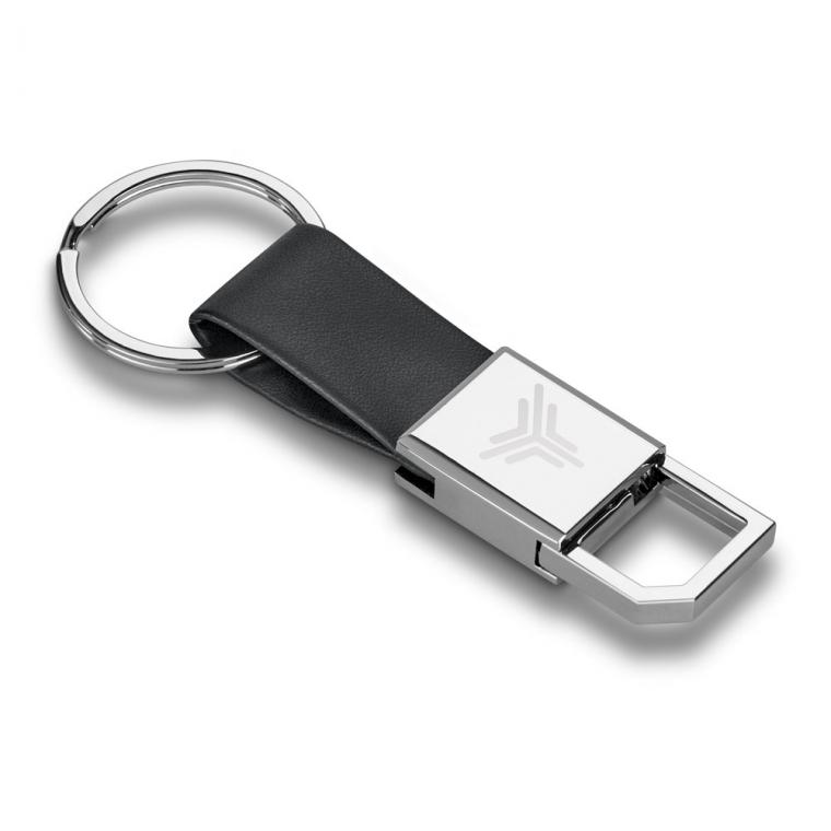 BOURCHIER. Breloc din metal și imitație de piele Negru