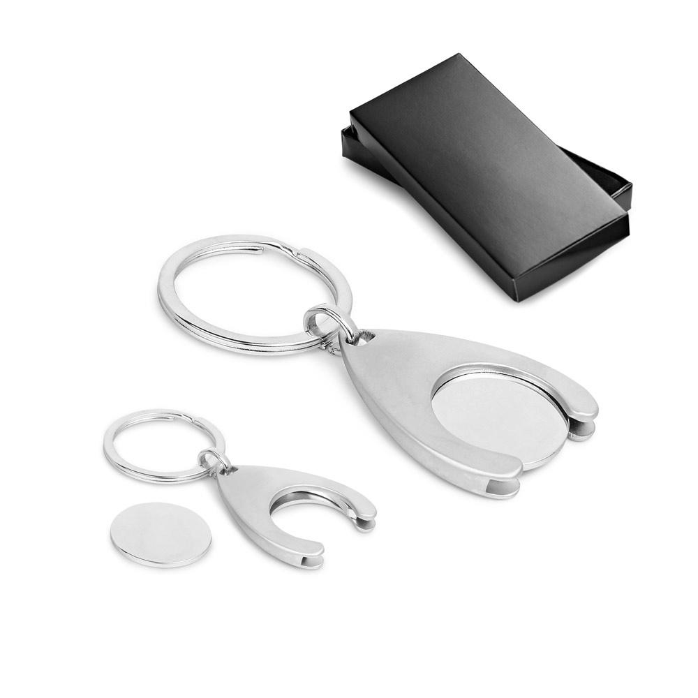 PORTHOS. Breloc metalic Argintiu satinat