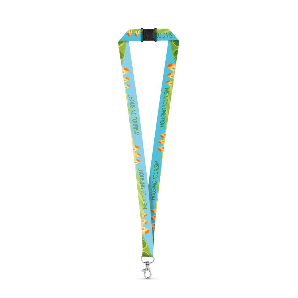 DOVER. Lanyard de sublimare RPET Alb