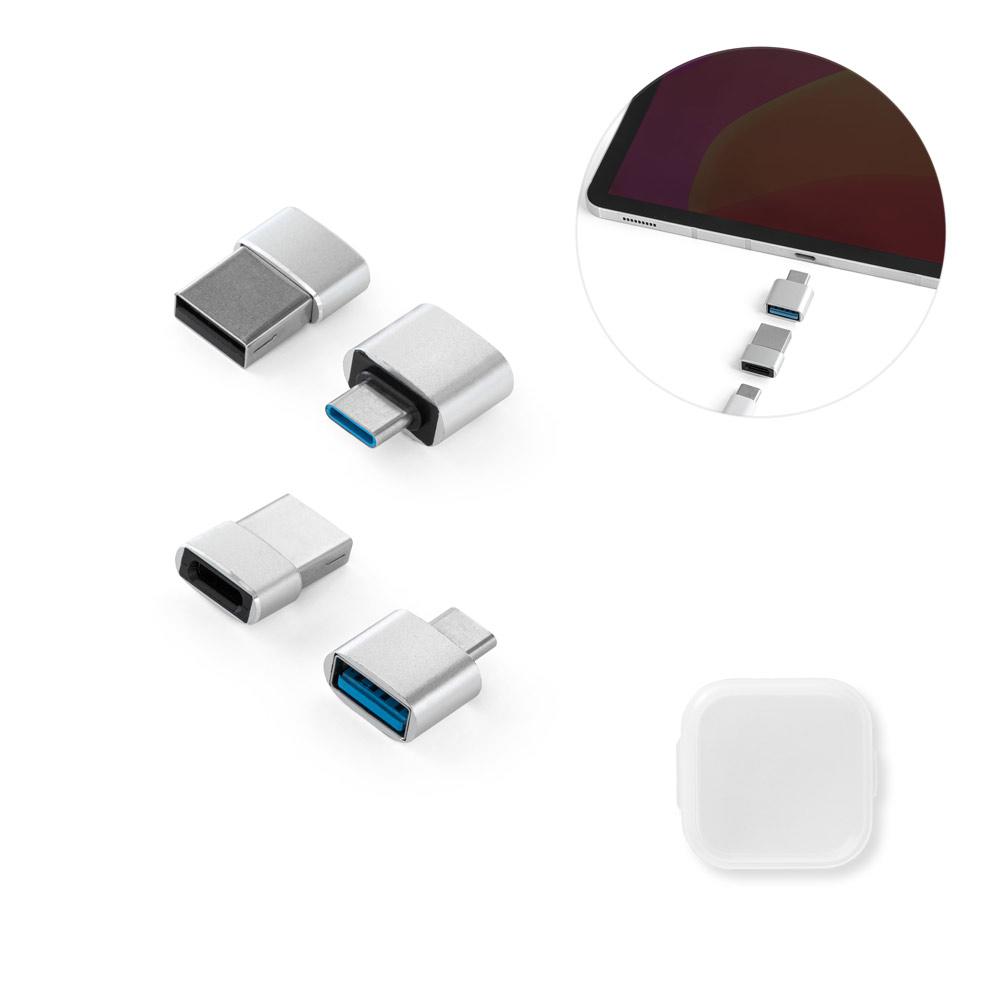 MINSKY. Set adaptor Argintiu satinat