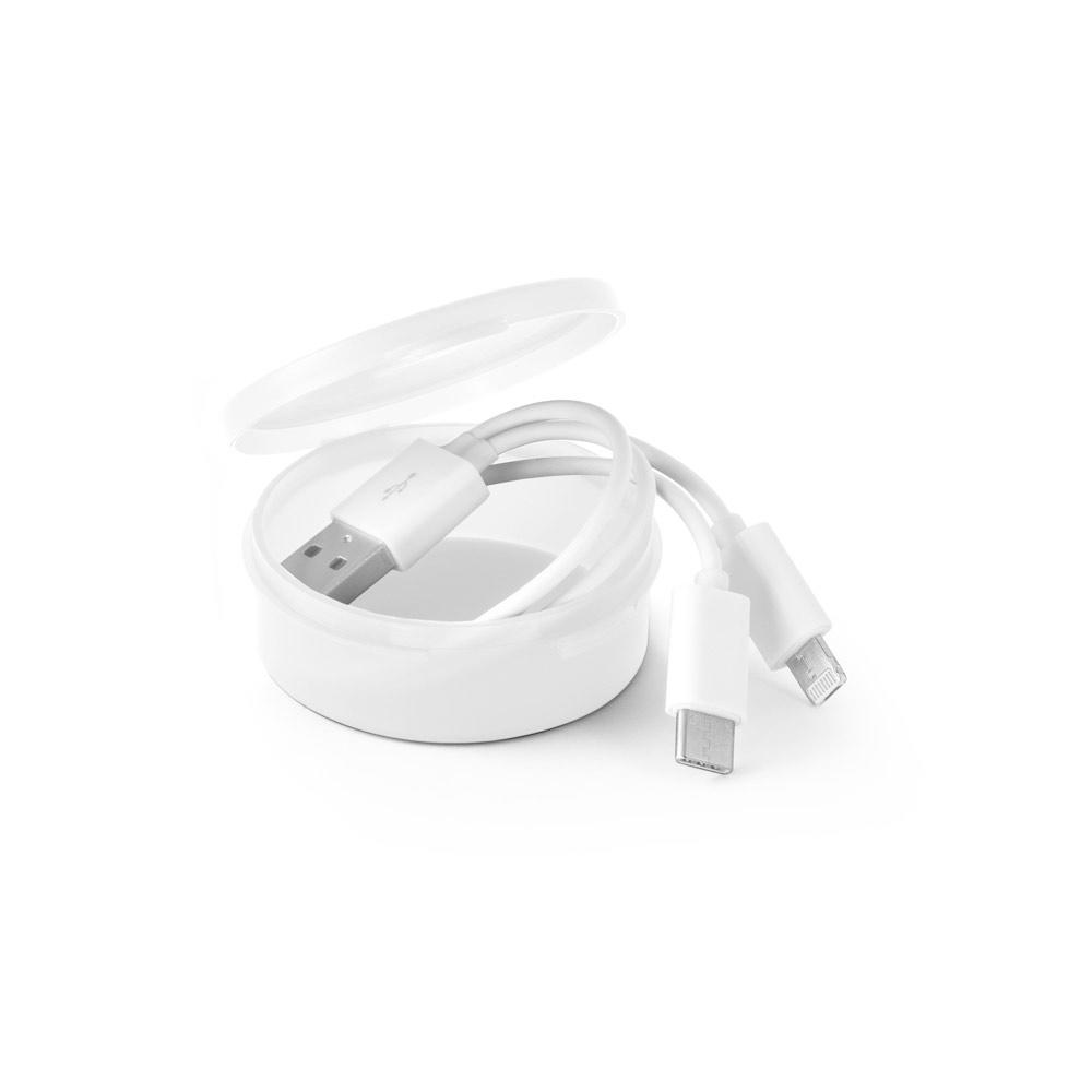 EMMY. Cablu USB 3 în 1 Alb
