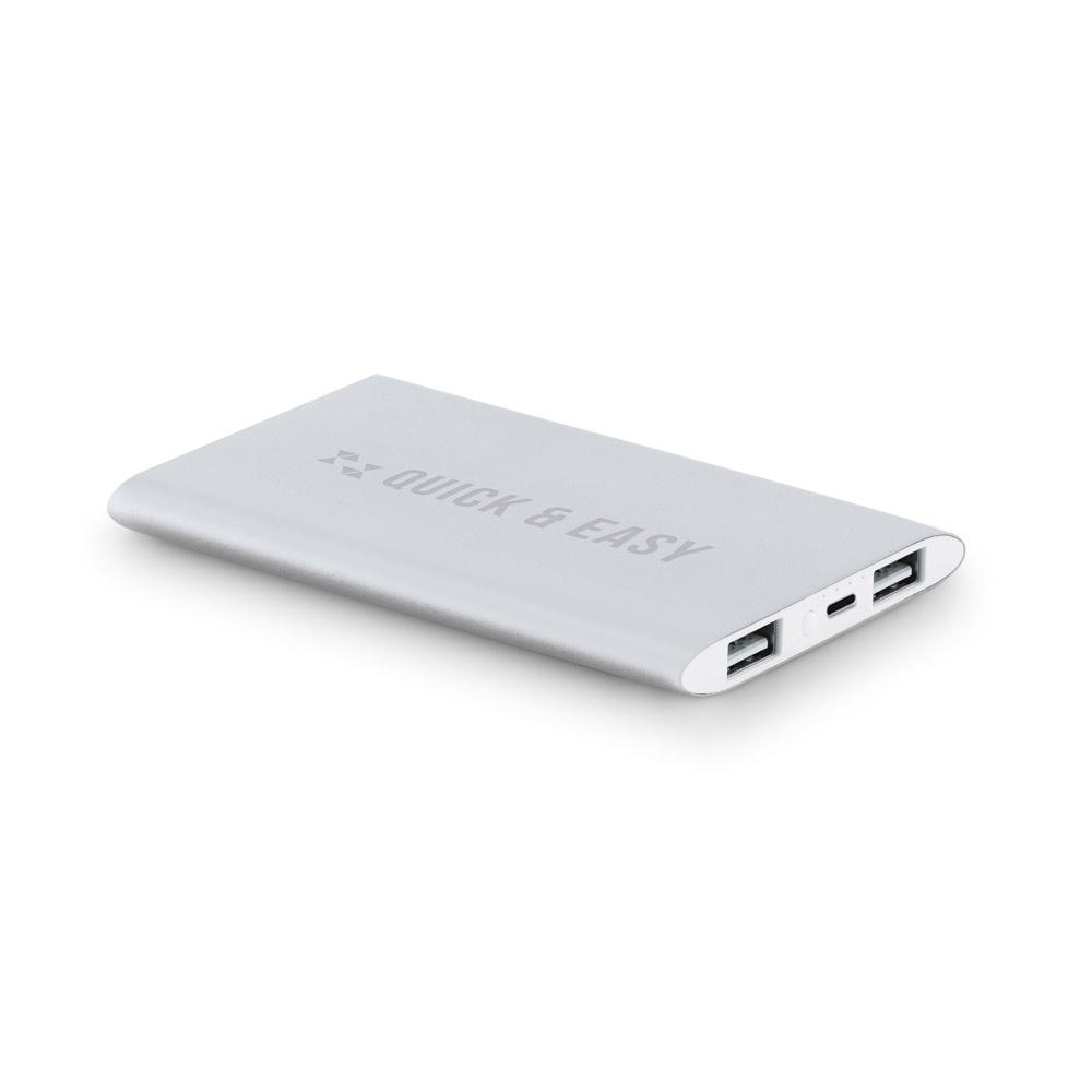 NOBEL. Baterie portabilă 7'200 mAh Argintiu satinat