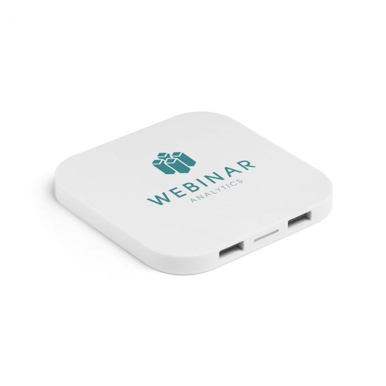 CAROLINE. Încărcător wireless și hub USB Alb