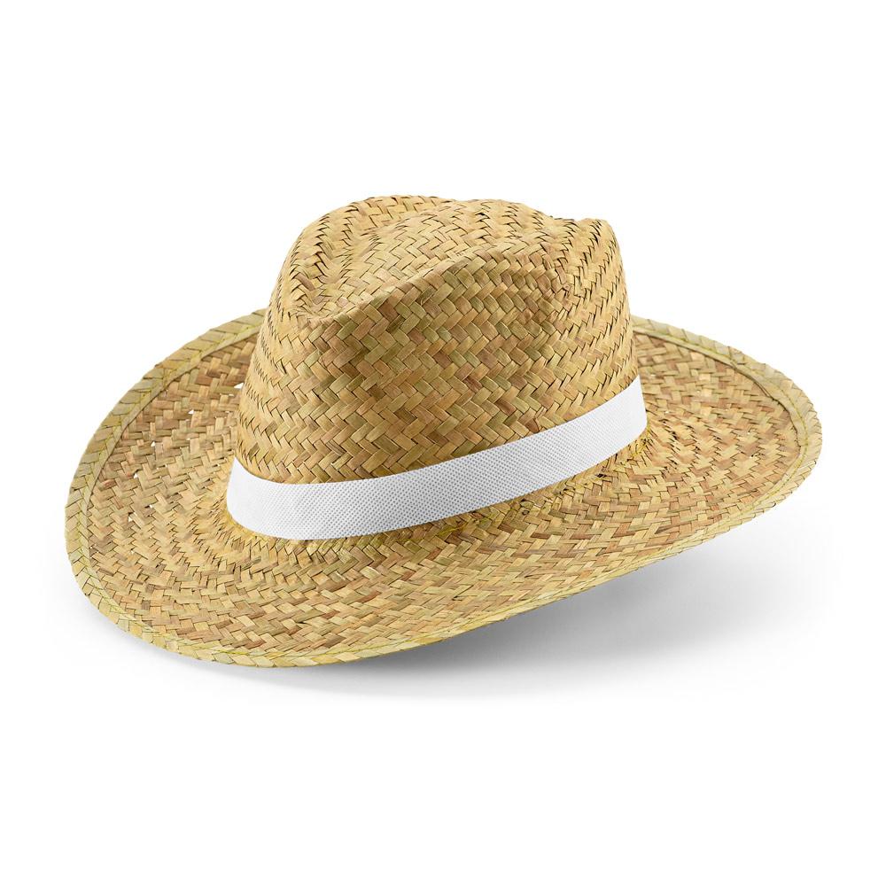 JEAN POLI. Pălărie naturală de paie Alb