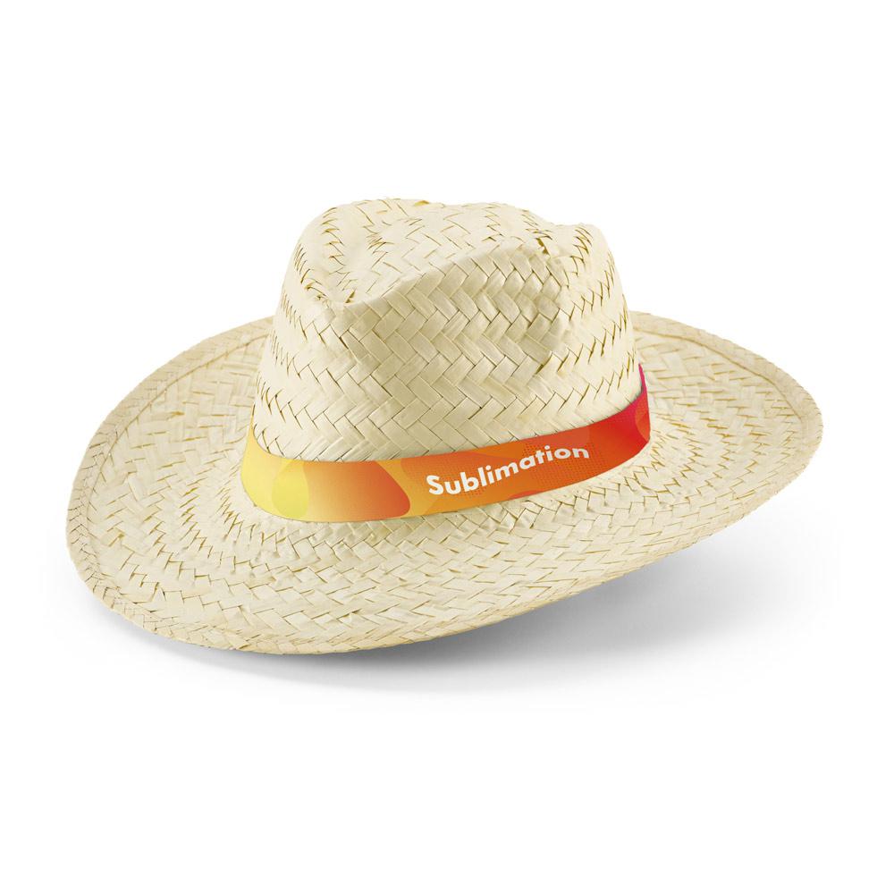 EDWARD RIB. Pălărie naturală de paie Alb
