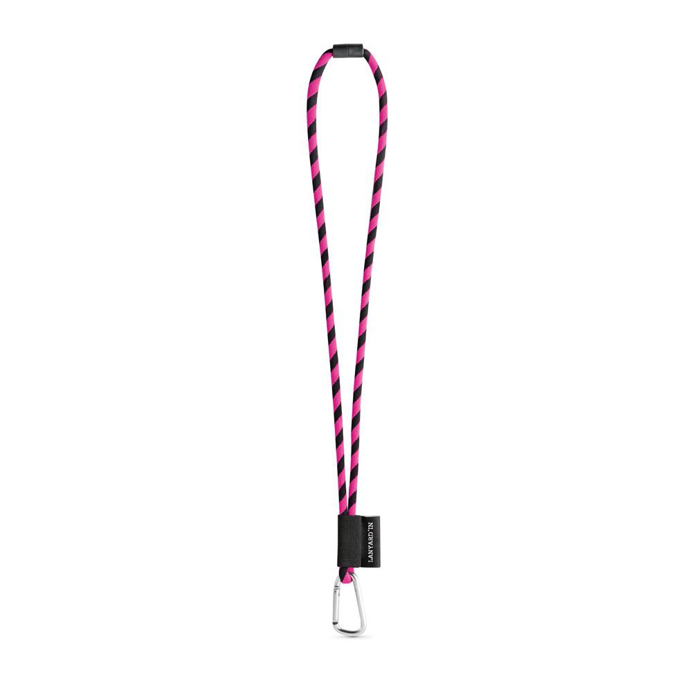 Lanyard tubular Long Set II. Modele standard 355 - Negru/Roz