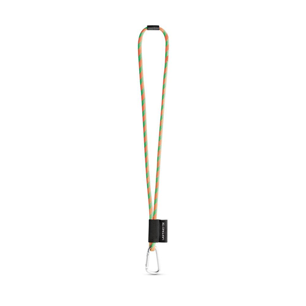 Lanyard tubular Long Set II. Modele standard 368 - Verde hexacrom/Portocaliu