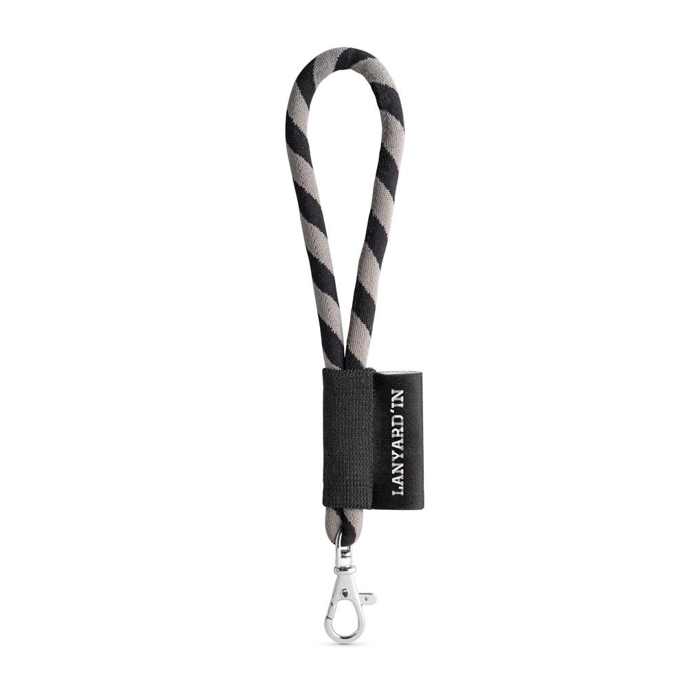 Lanyard tubular Short Set. Modele standard 351 - Negru/Gri
