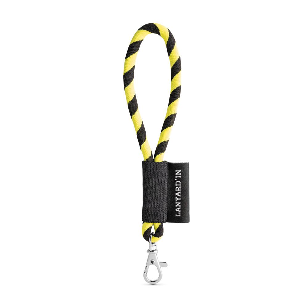 Lanyard tubular Short Set. Modele standard 363 - Galben hexacrom/Negru