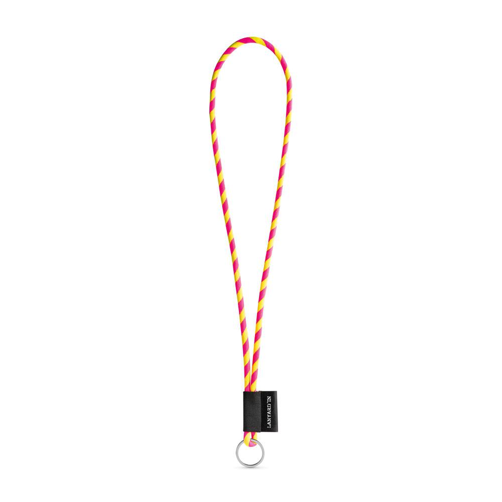 Lanyard tubular Long Set I. Modele standard 360 - Galben hexacrom/Roz hexacrom