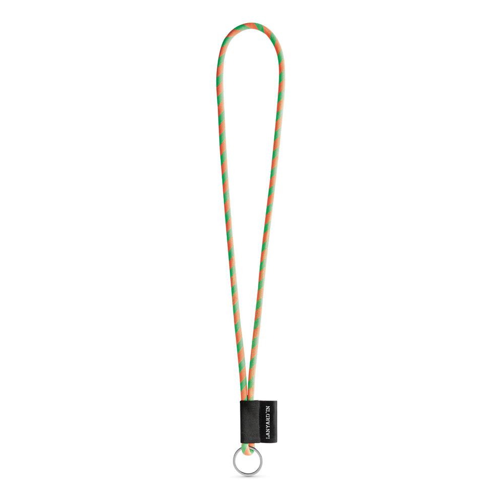 Lanyard tubular Long Set I. Modele standard 368 - Verde hexacrom/Portocaliu