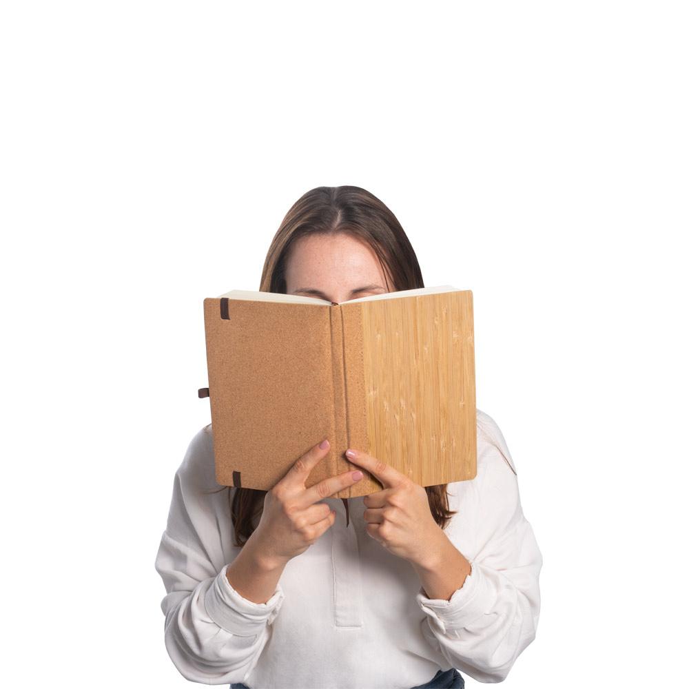 ORWELL. Notebook A5 cu copertă cartonată din bambus și foi de plută Natural