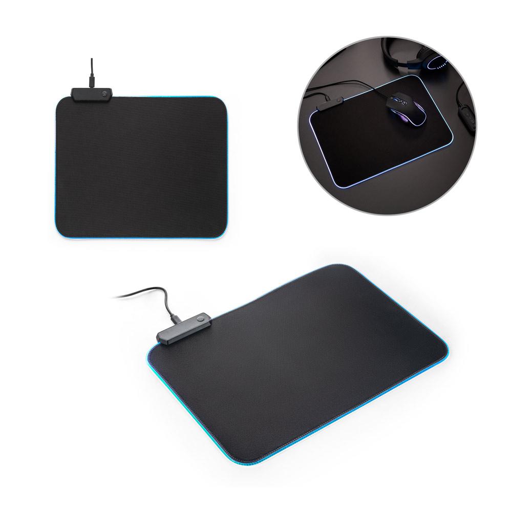 THORNE MOUSEPAD RGB. Mousepad cu bază de cauciuc Negru