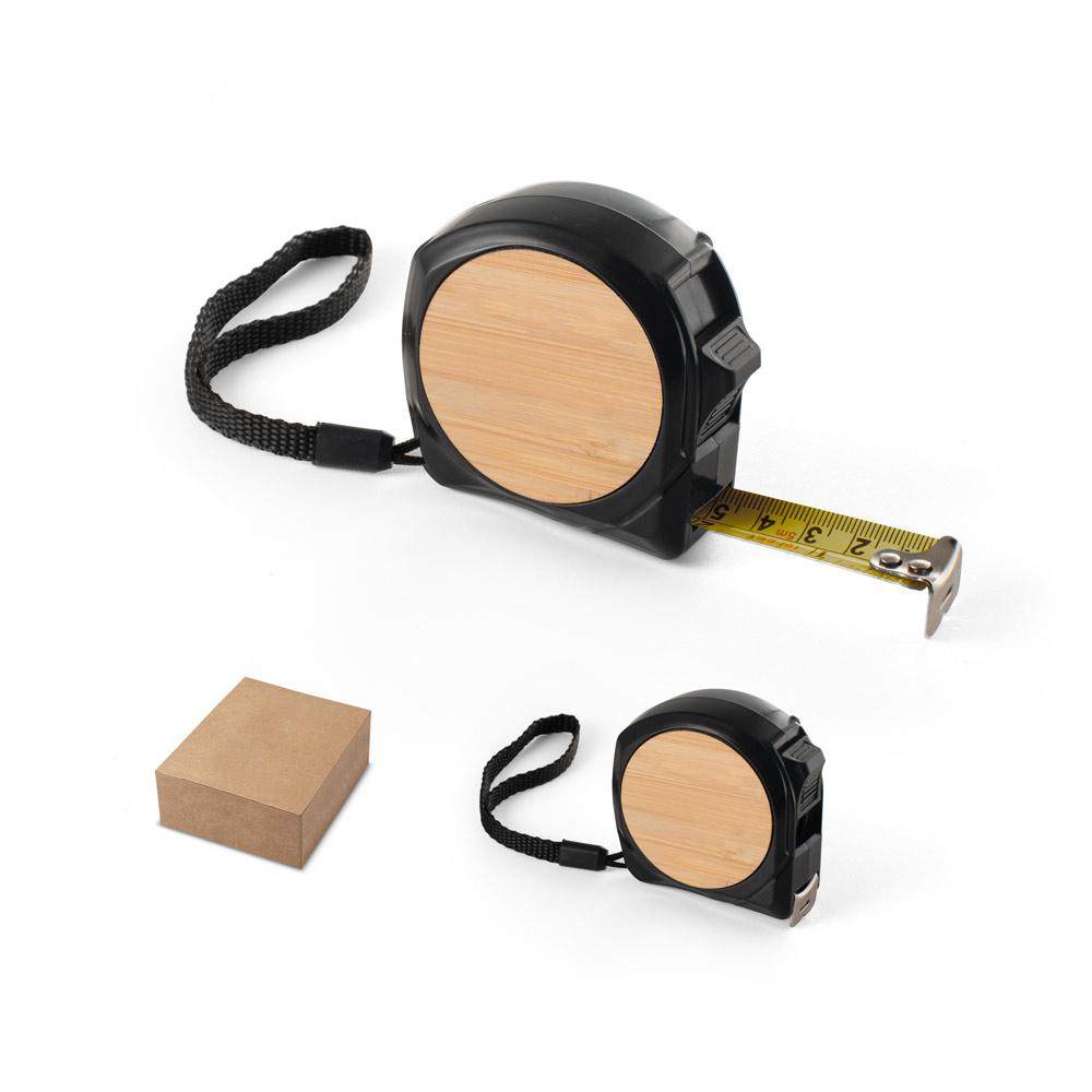 ODENSE V. Bandă metrică de 5 m din ABS 100% reciclat Negru