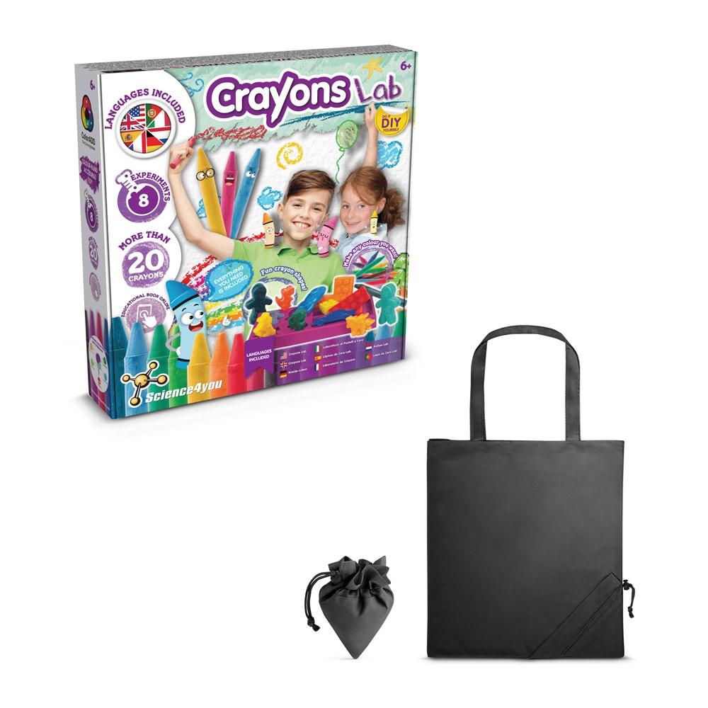 Crayon Factory Kit II. Joc educațional furnizat cu o pungă de cadou pliabilă 190T Negru
