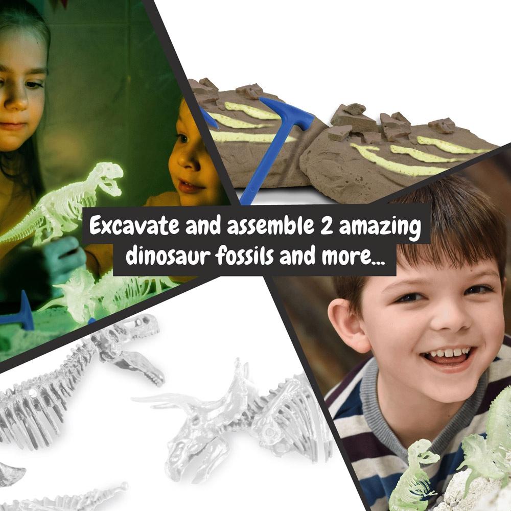 2 in 1 Fossil Excavation Kit II. Joc educațional furnizat cu o pungă cadou din hârtie kraft (90 g/m²) Alb
