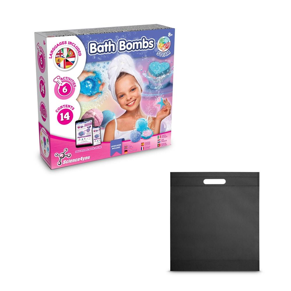 Bath Bombs Kit IV. Joc educațional furnizat cu o pungă cadou nețesută (80 g/m²) Negru