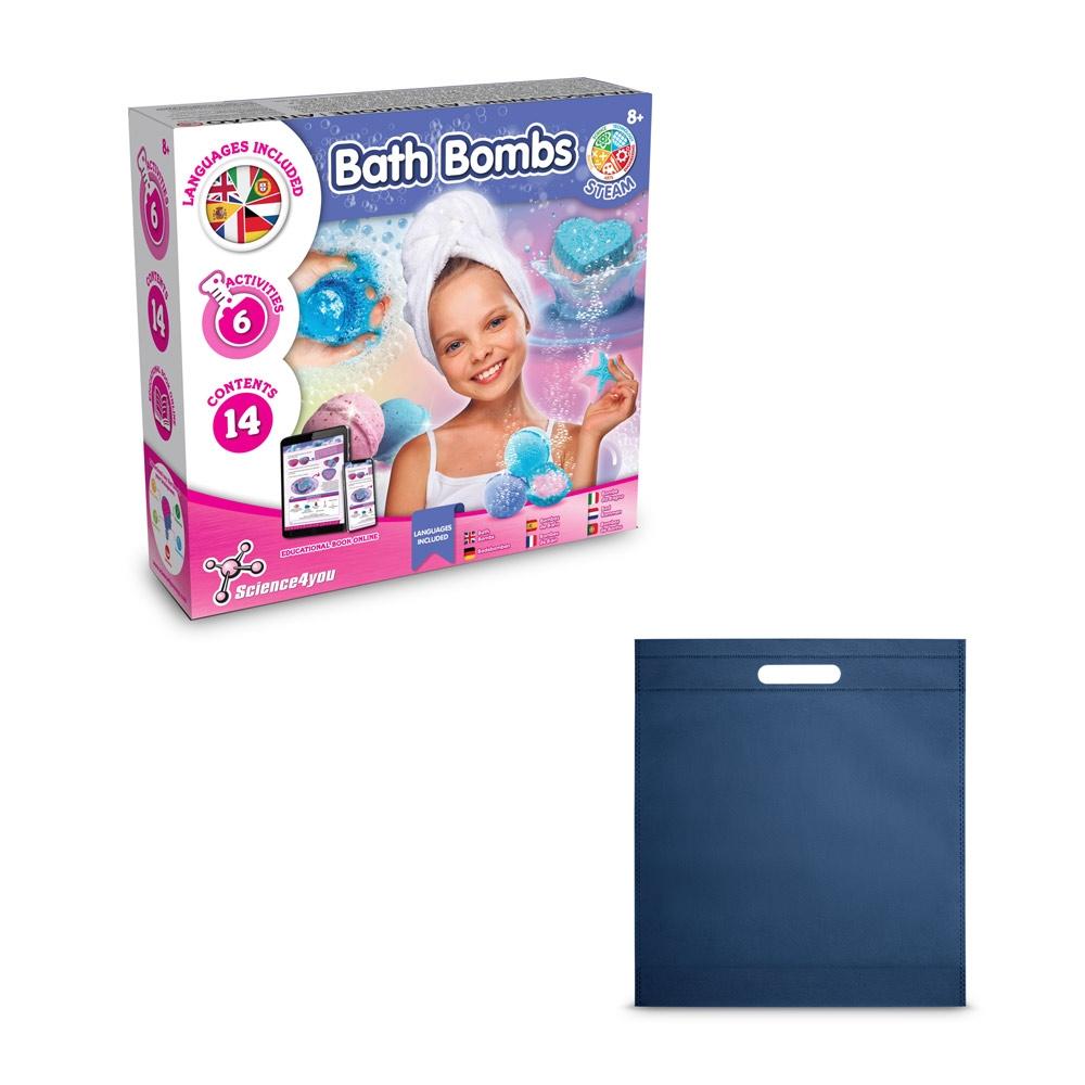 Bath Bombs Kit IV. Joc educațional furnizat cu o pungă cadou nețesută (80 g/m²) Albastru