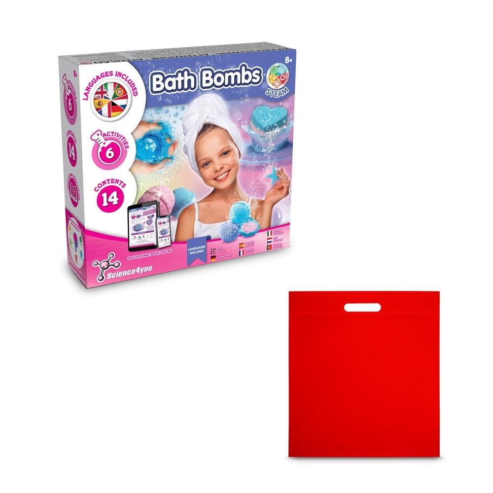 Bath Bombs Kit IV. Joc educațional furnizat cu o pungă cadou nețesută (80 g/m²) Roșu