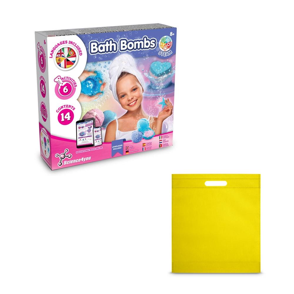 Bath Bombs Kit IV. Joc educațional furnizat cu o pungă cadou nețesută (80 g/m²) Galben