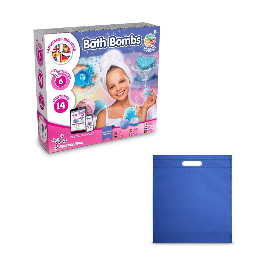 Bath Bombs Kit IV. Joc educațional furnizat cu o pungă cadou nețesută (80 g/m²) Albastru Royal