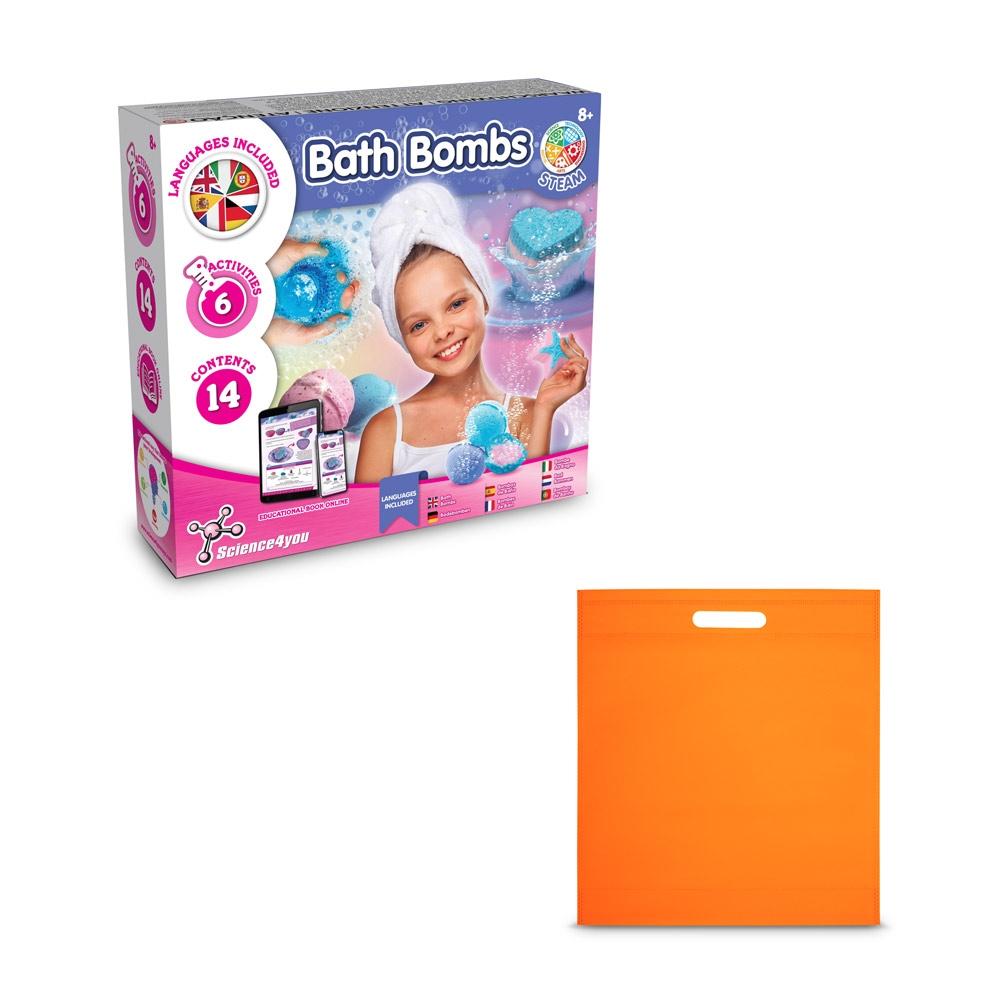 Bath Bombs Kit IV. Joc educațional furnizat cu o pungă cadou nețesută (80 g/m²) Portocaliu