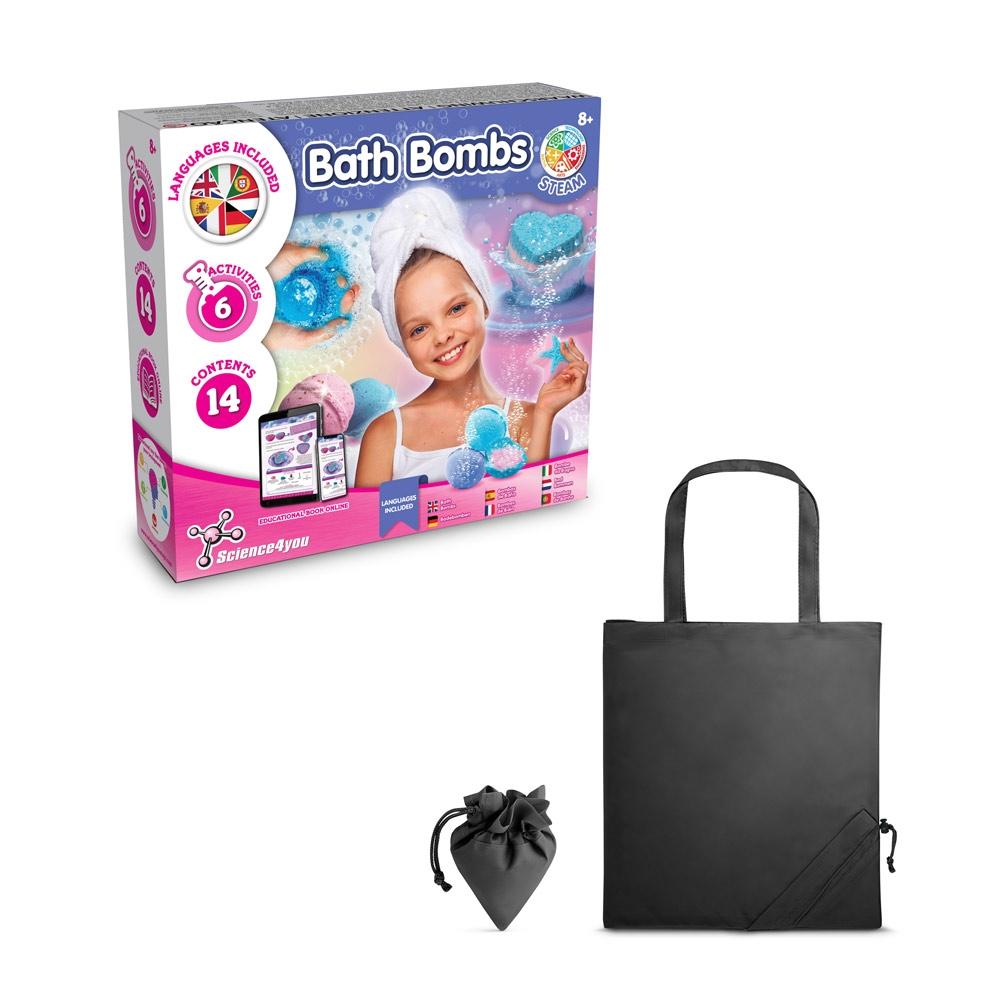 Bath Bombs Kit V. Joc educațional furnizat cu o pungă de cadou pliabilă 190T Negru