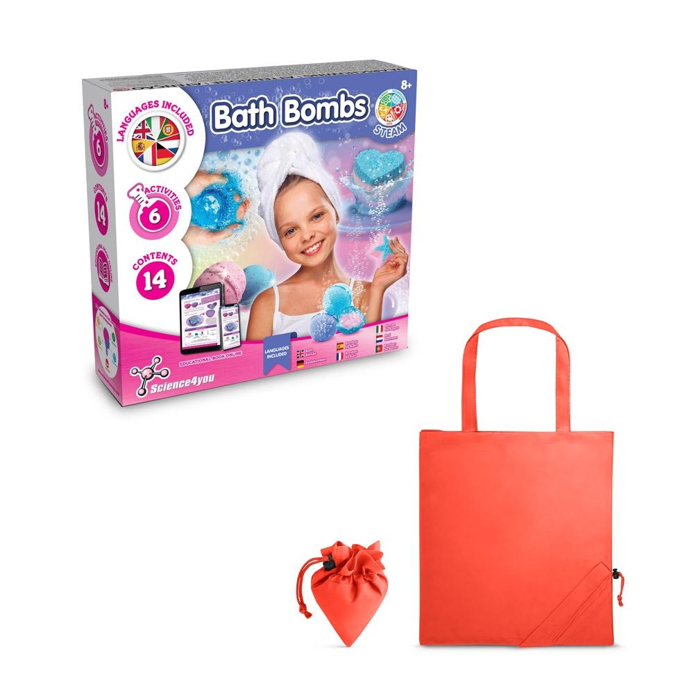 Bath Bombs Kit V. Joc educațional furnizat cu o pungă de cadou pliabilă 190T Roșu