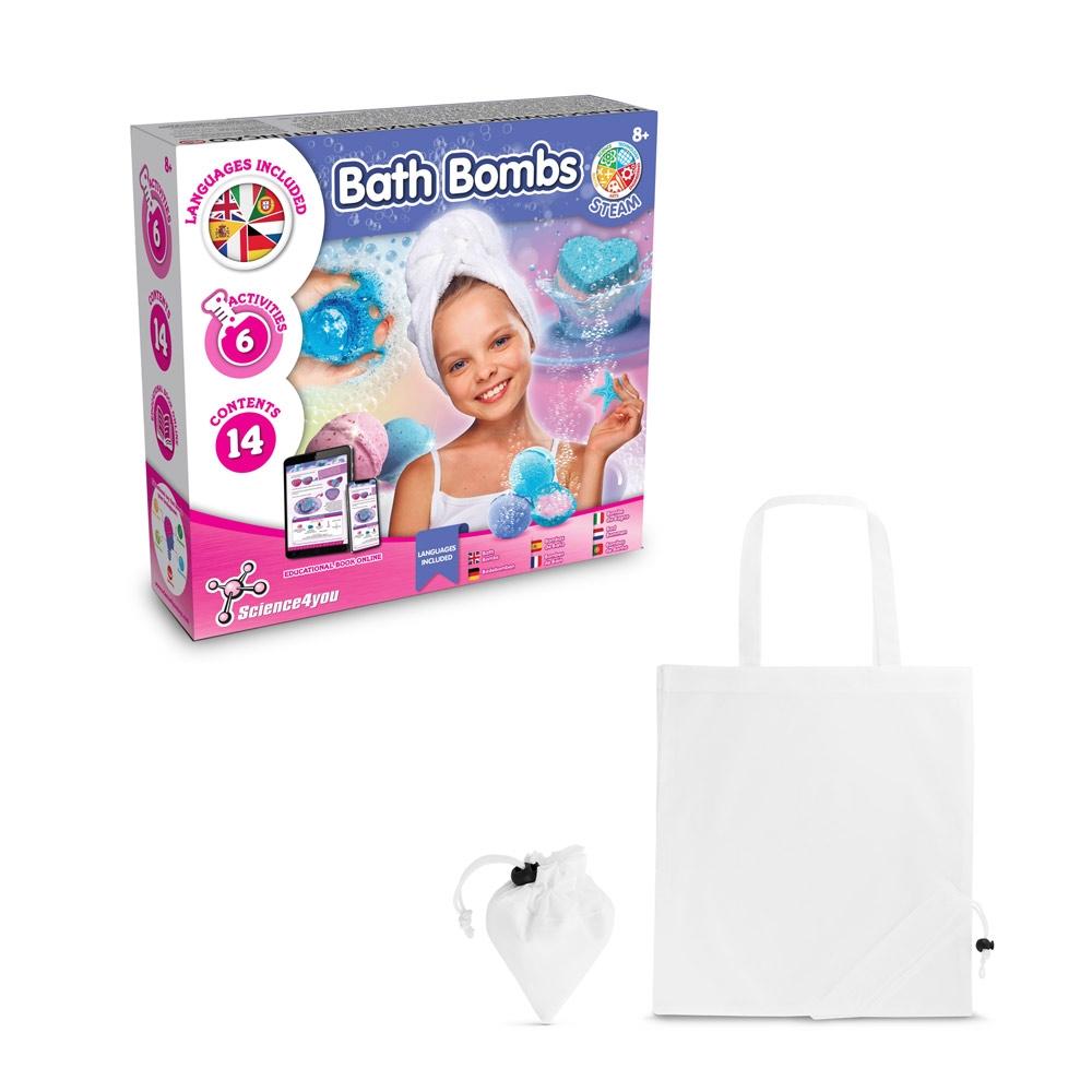 Bath Bombs Kit V. Joc educațional furnizat cu o pungă de cadou pliabilă 190T Alb