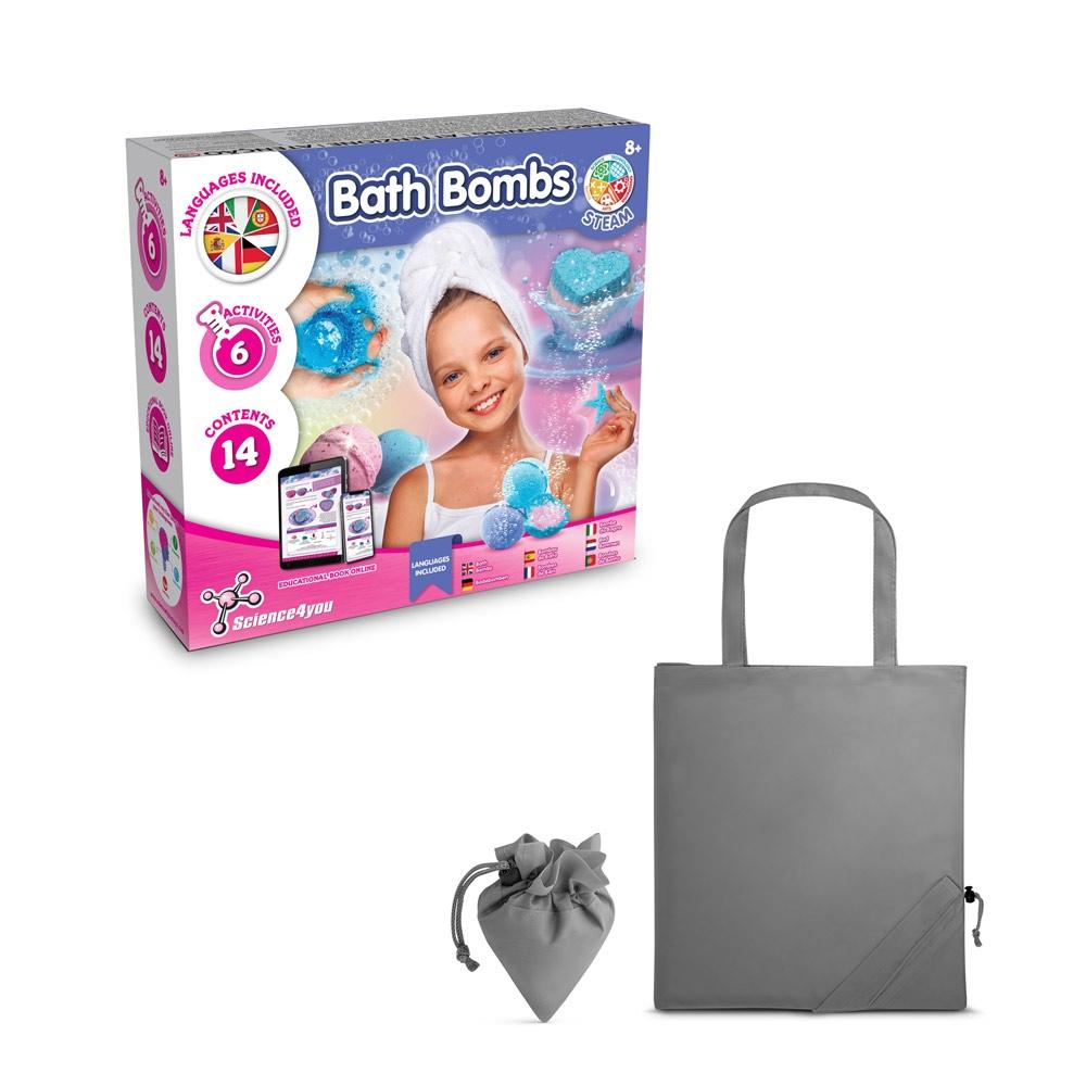 Bath Bombs Kit V. Joc educațional furnizat cu o pungă de cadou pliabilă 190T Gri