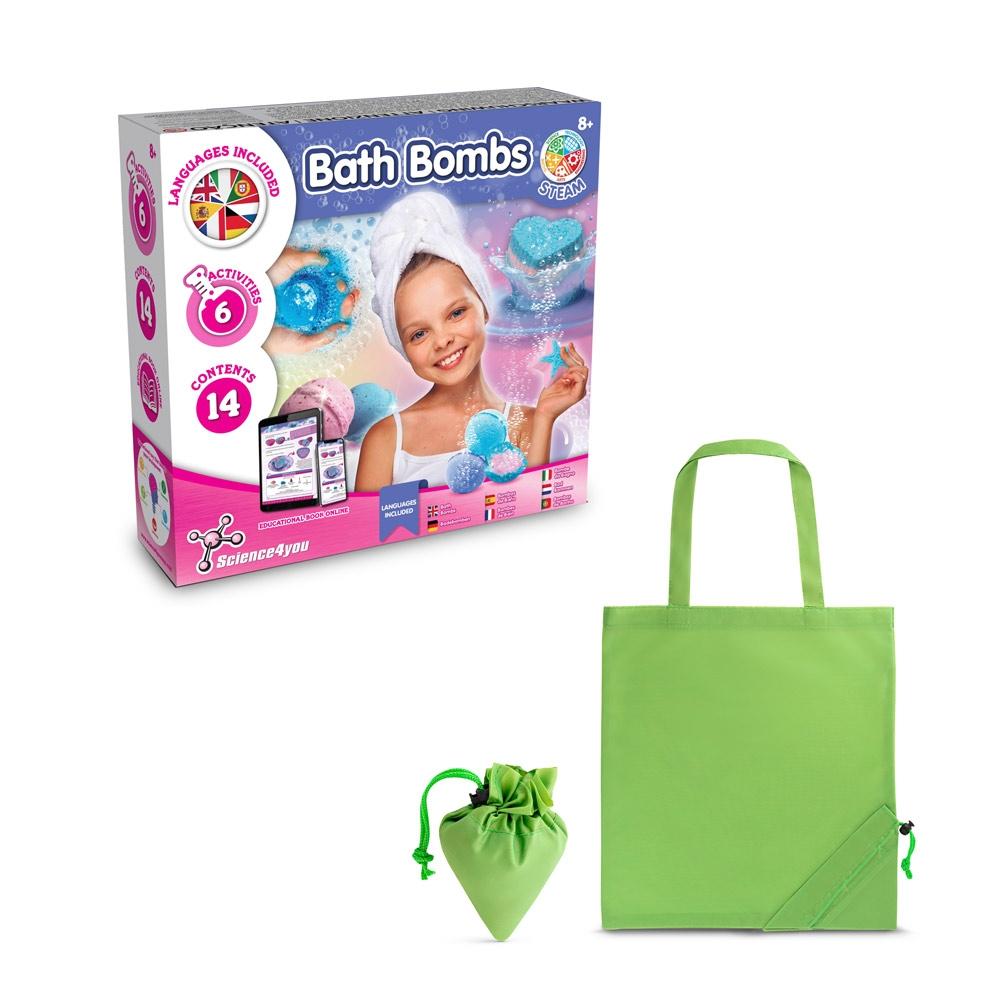 Bath Bombs Kit V. Joc educațional furnizat cu o pungă de cadou pliabilă 190T Verde deschis