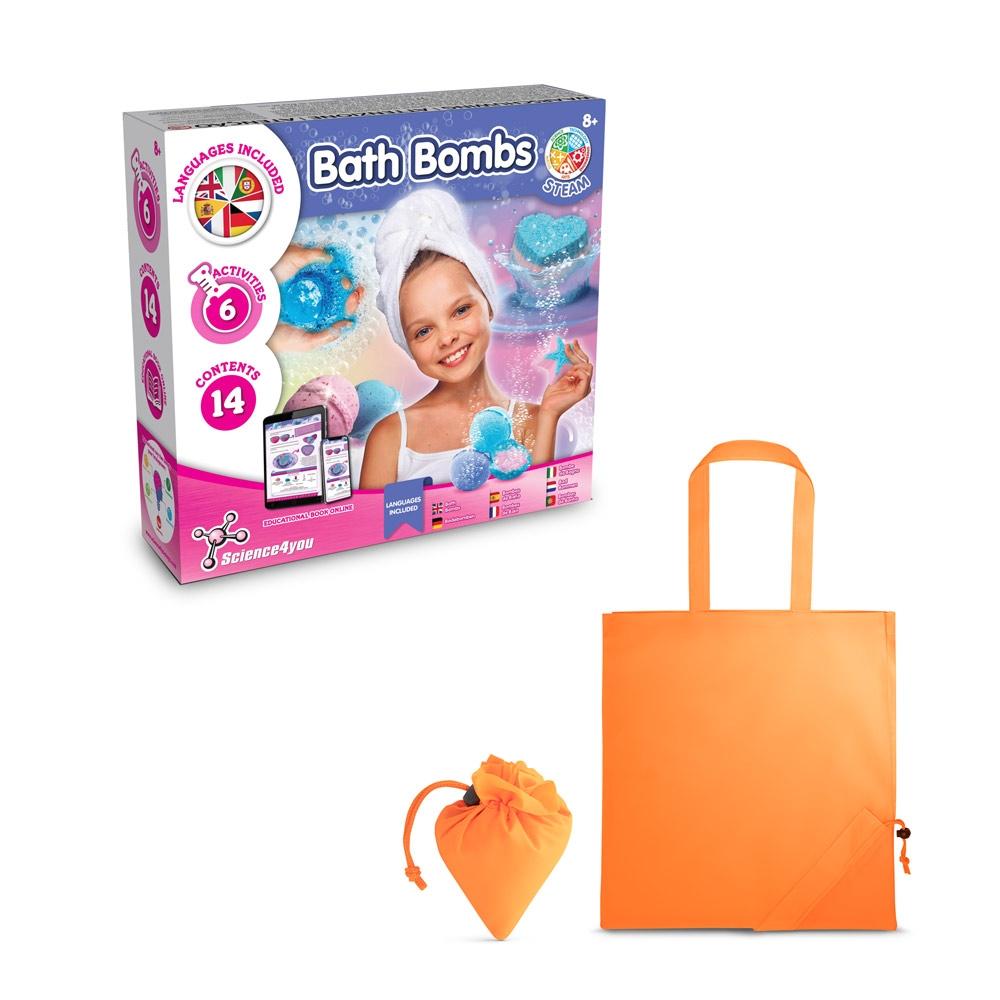 Bath Bombs Kit V. Joc educațional furnizat cu o pungă de cadou pliabilă 190T Portocaliu