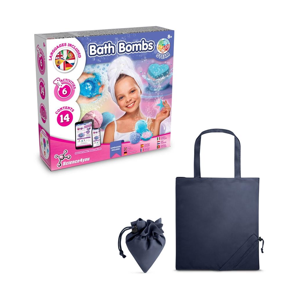 Bath Bombs Kit V. Joc educațional furnizat cu o pungă de cadou pliabilă 190T Albastru marin