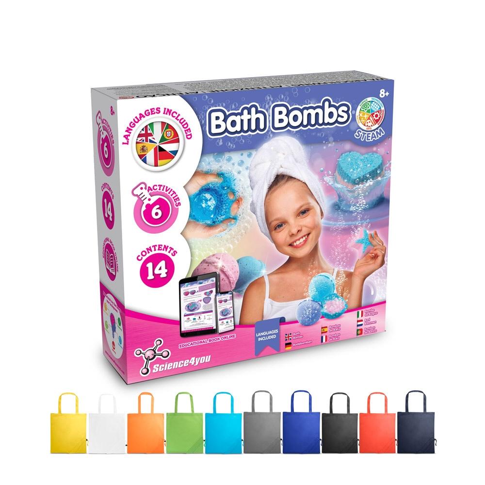 Bath Bombs Kit V. Joc educațional furnizat cu o pungă de cadou pliabilă 190T Alb