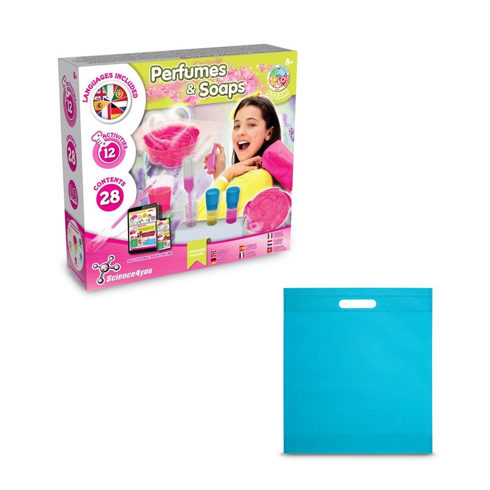 Perfume & Soap Factory Kit IV. Joc educațional furnizat cu o pungă cadou nețesută (80 g/m²) Albastru deschis