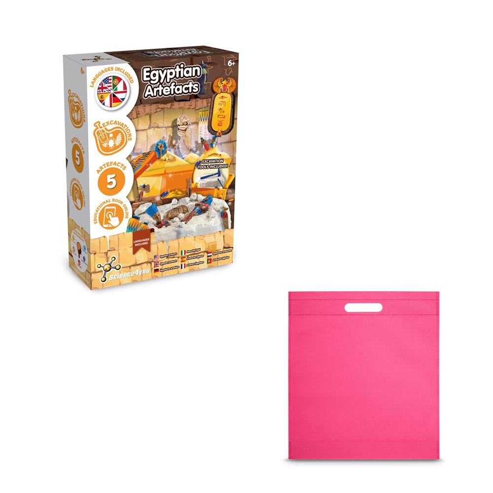 Ancient Egypt Excavation Kit IV. Joc educațional furnizat cu o pungă cadou nețesută (80 g/m²) Roz