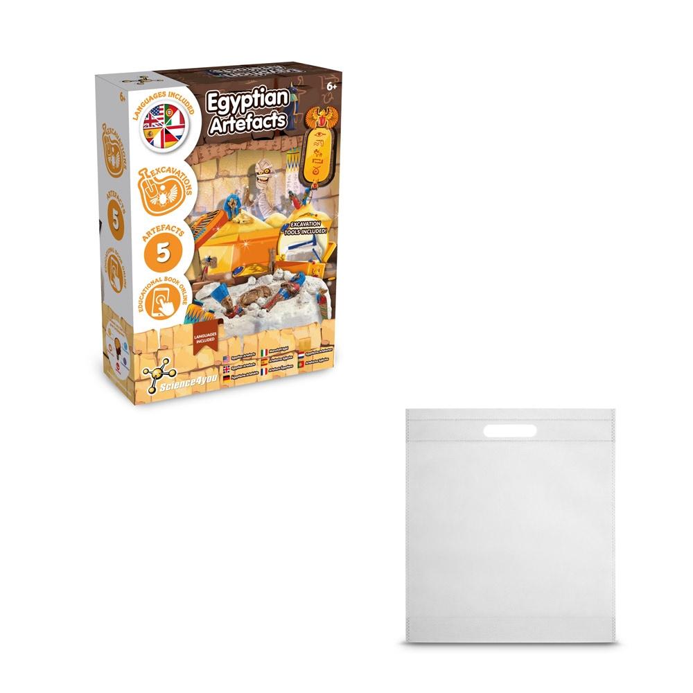 Ancient Egypt Excavation Kit IV. Joc educațional furnizat cu o pungă cadou nețesută (80 g/m²) Alb