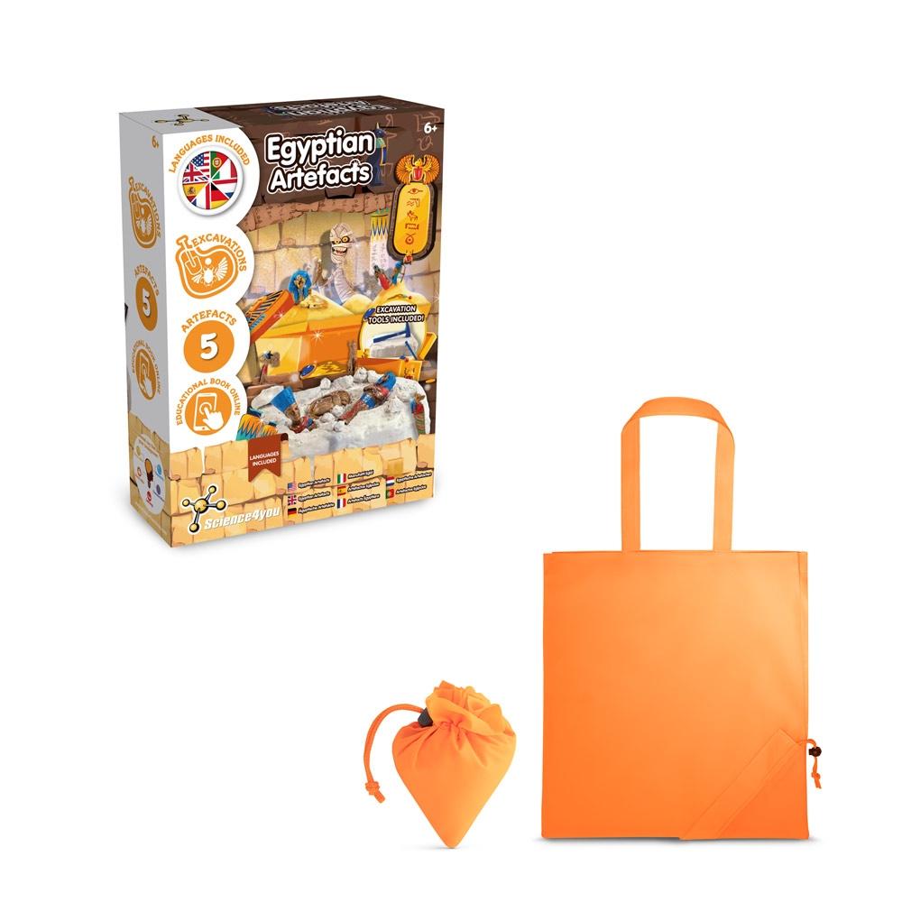 Ancient Egypt Excavation Kit V. Joc educațional furnizat cu o pungă de cadou pliabilă 190T Portocaliu
