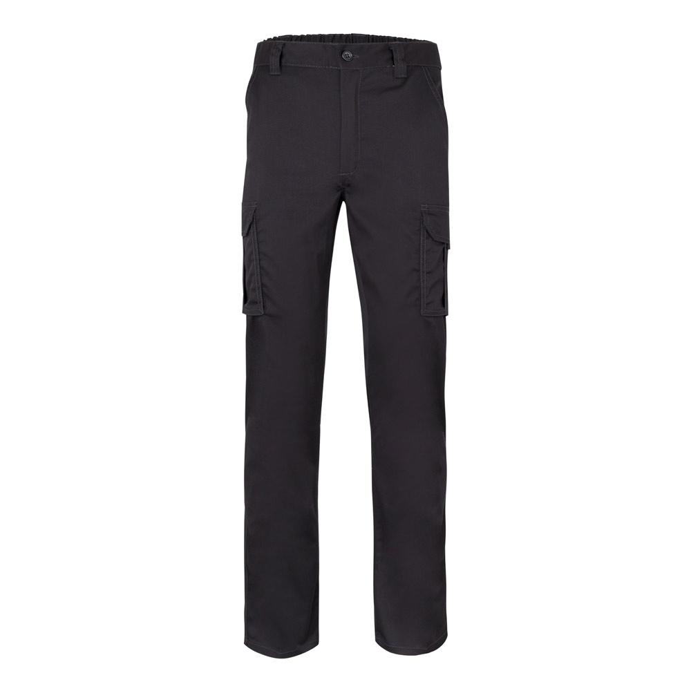 VL LUGH. Pantaloni stretch cu buzunare multiple (240 g/m²), din bumbac (46%), EME (38%) și poliester (16%) Negru 54