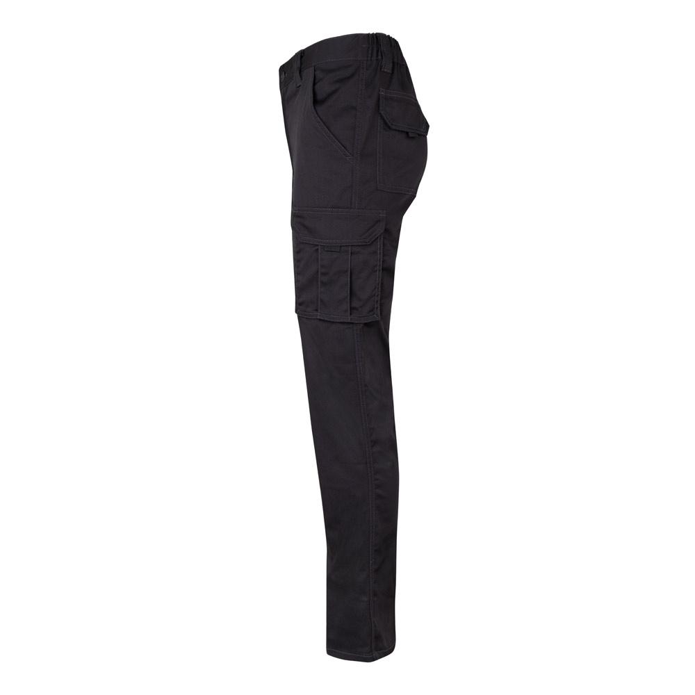 VL LUGH. Pantaloni stretch cu buzunare multiple (240 g/m²), din bumbac (46%), EME (38%) și poliester (16%) Negru 54