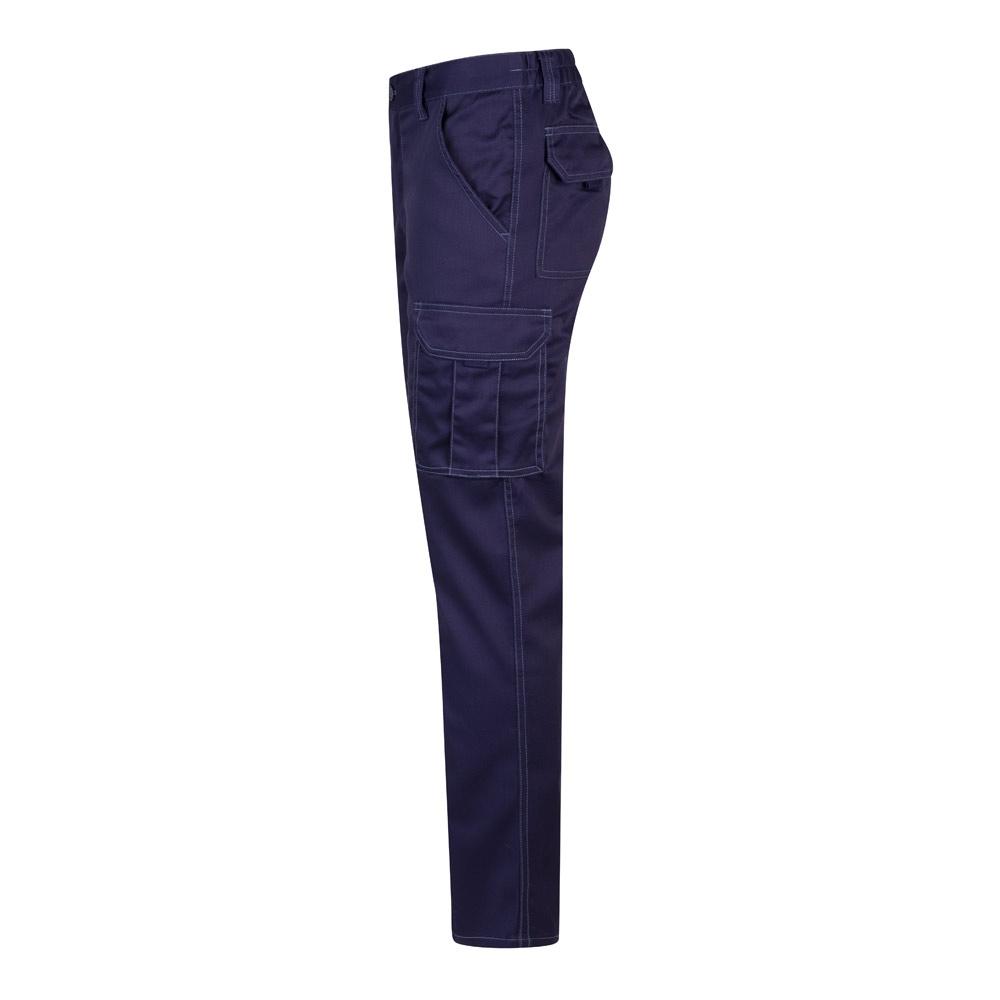 VL LUGH. Pantaloni stretch cu buzunare multiple (240 g/m²), din bumbac (46%), EME (38%) și poliester (16%) Albastru 54