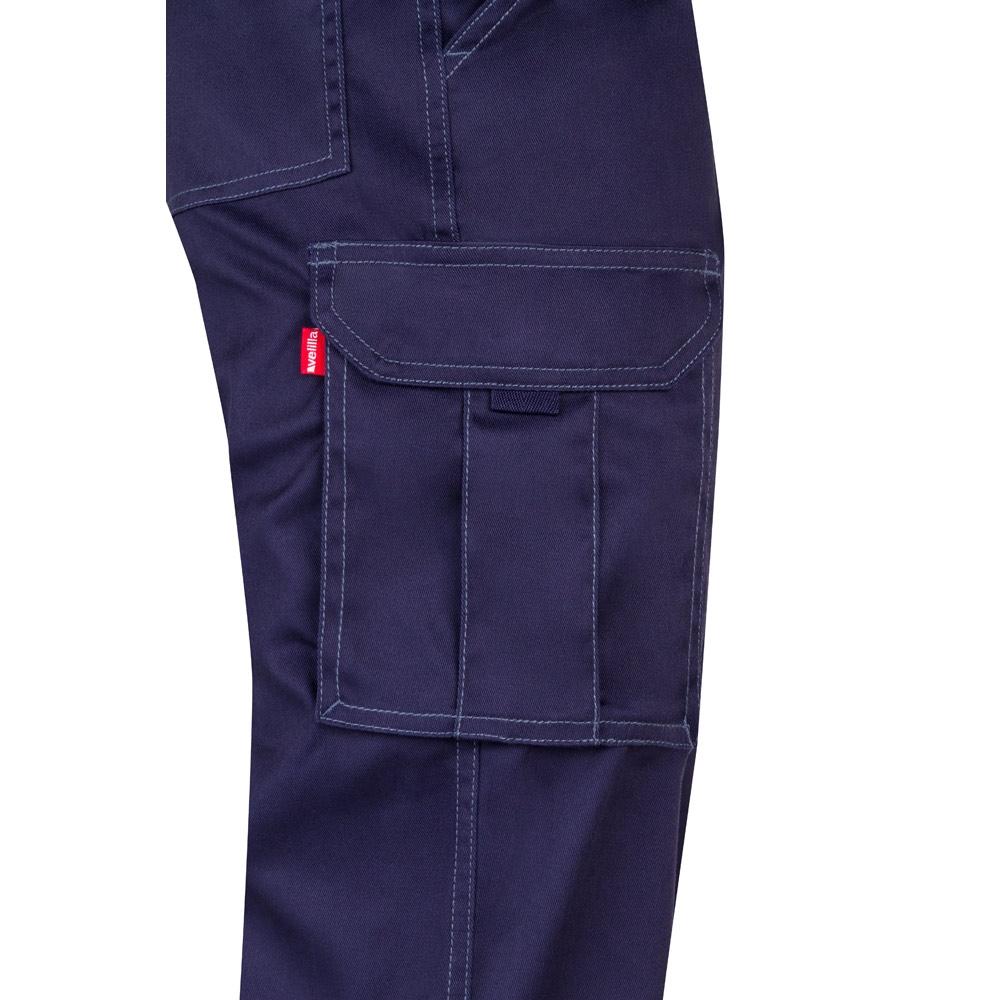 VL LUGH. Pantaloni stretch cu buzunare multiple (240 g/m²), din bumbac (46%), EME (38%) și poliester (16%) Albastru 54